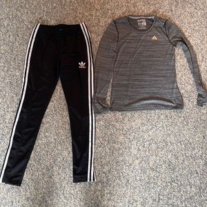 Adidas track pants and top. Both size xs, sold as a set